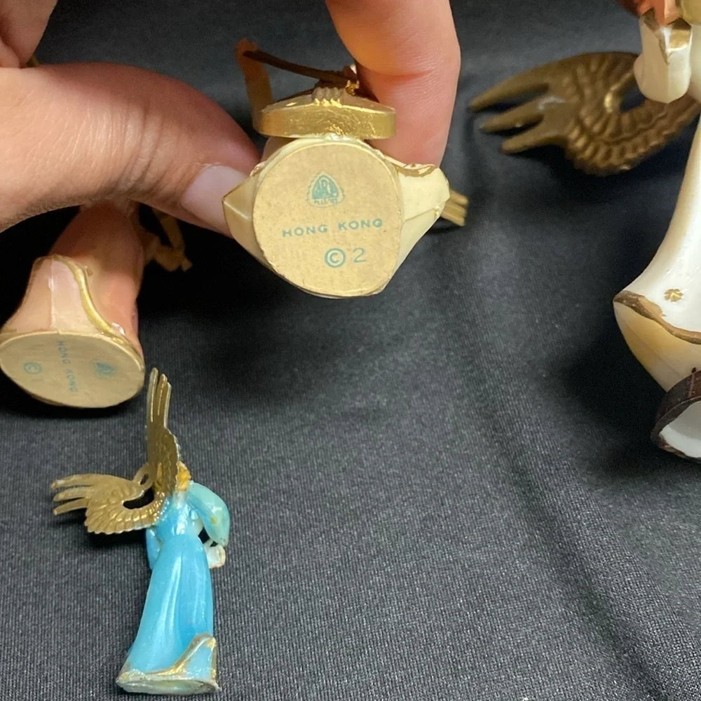 Vintage Christmas Angels figurines mcm Christmas decor 50s home decor prop